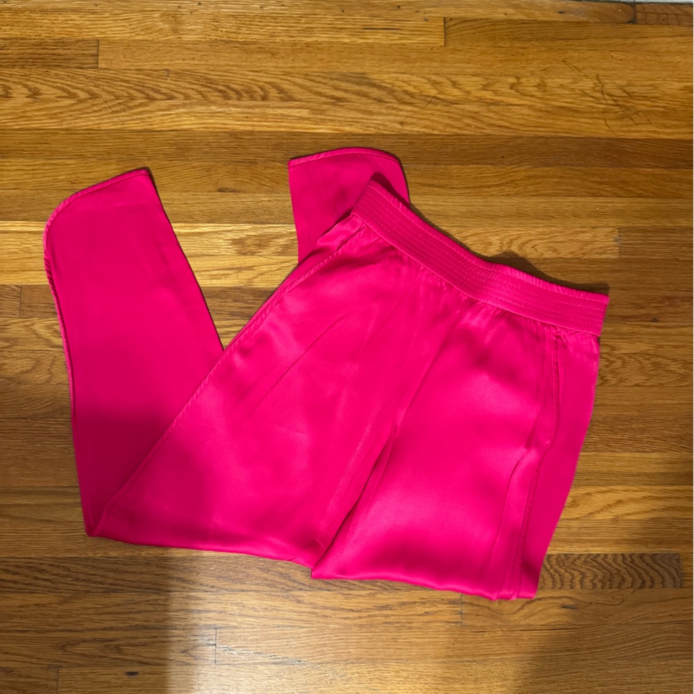 ZARA - WOMEN’S HOT PINK SATIN PANTS - SIZE XS - Picture 14 of 16